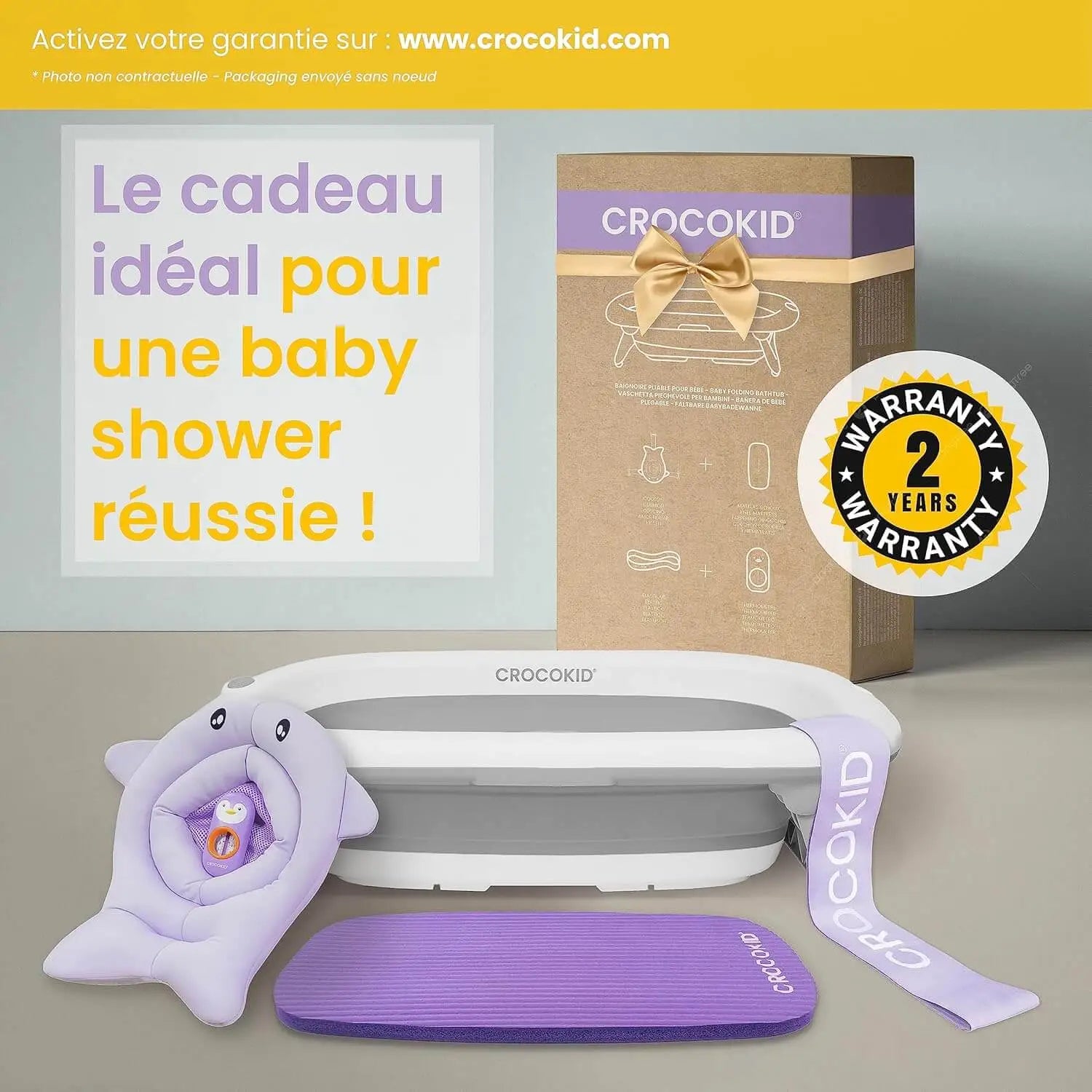 CROCOKID® - Kit Baignoire Pliable Bébé - Crocokid
